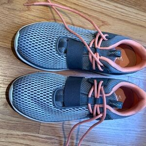 Vionic Coro Athletic Walking Shoes Women's Gray Peach Lace Up- Size 9